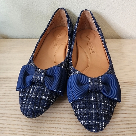 Gentle Souls by Kenneth Cole Blue Tweed Atlas Shoes 7.5 - Picture 3 of 10